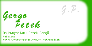 gergo petek business card